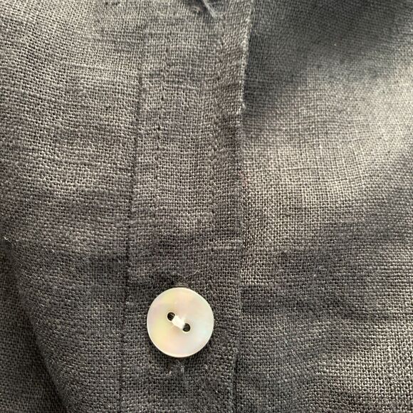 Sweet Jessie Womens  Linen Shacket Button Jacket Black Blazer Lagenlook Large - Picture 10 of 12